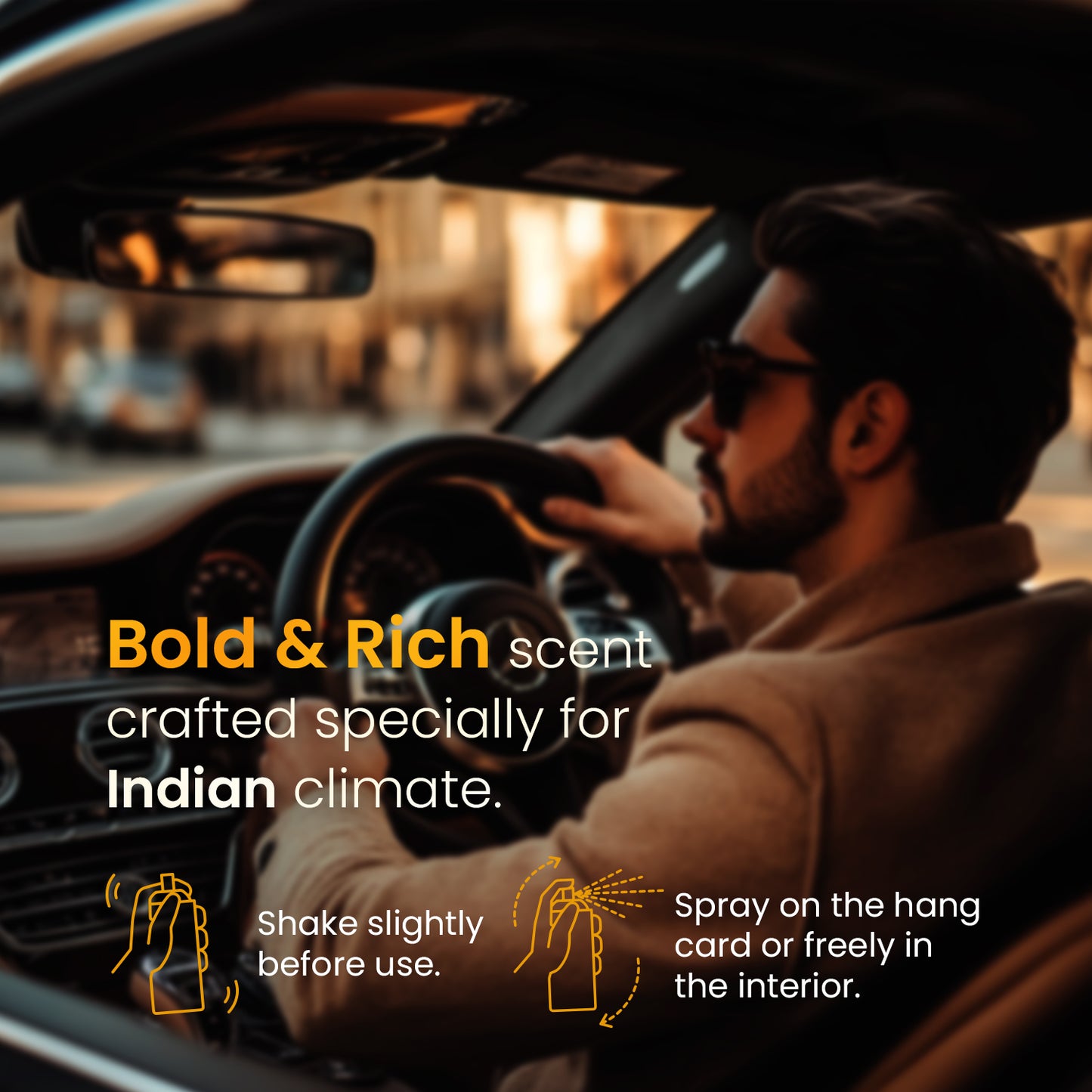 Amber Noir NO GAS Luxury Car Perfume | 350+ Sprays